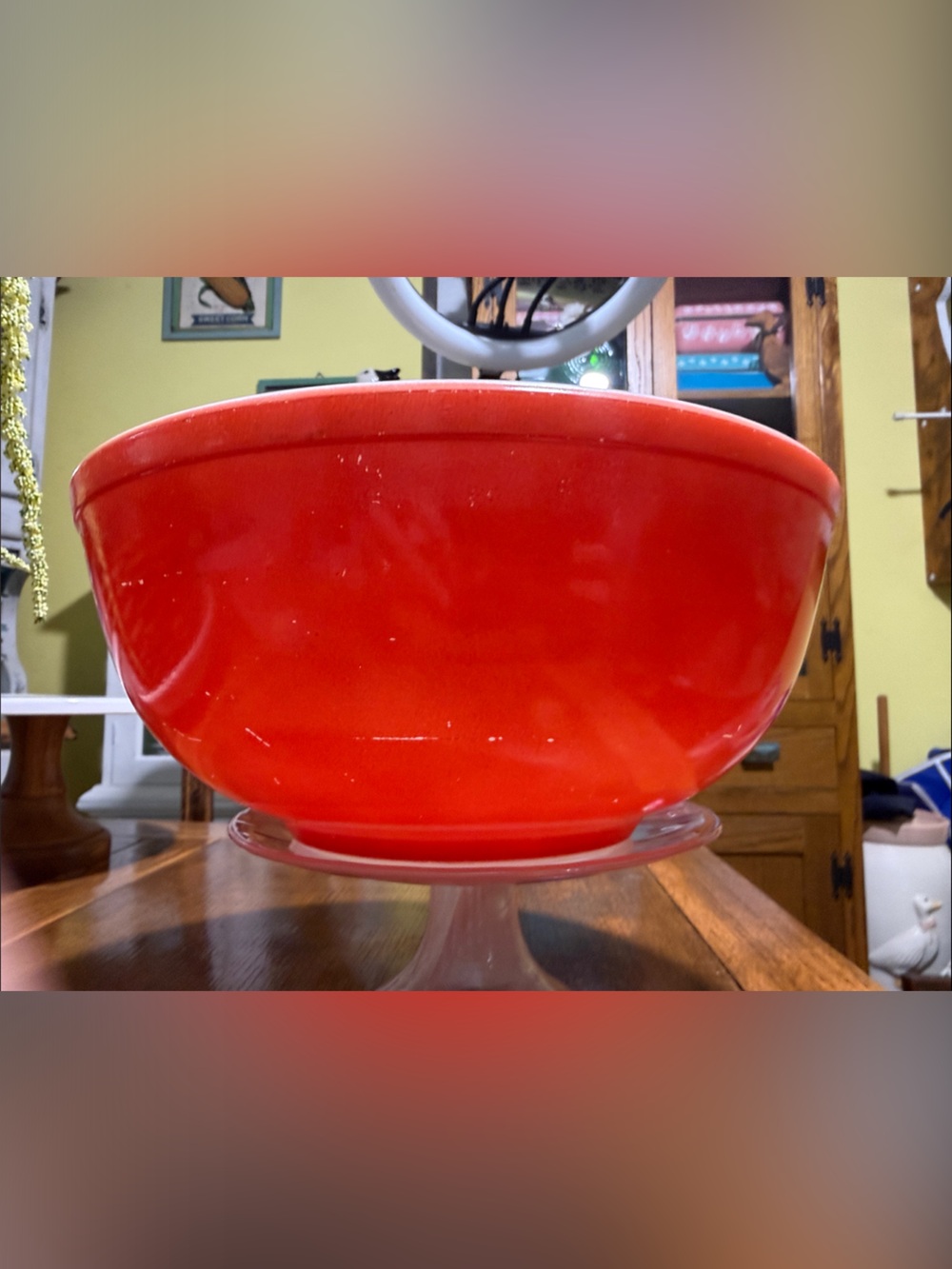 Vintage red Pyrex 404 mixing bowl HTF TM reg